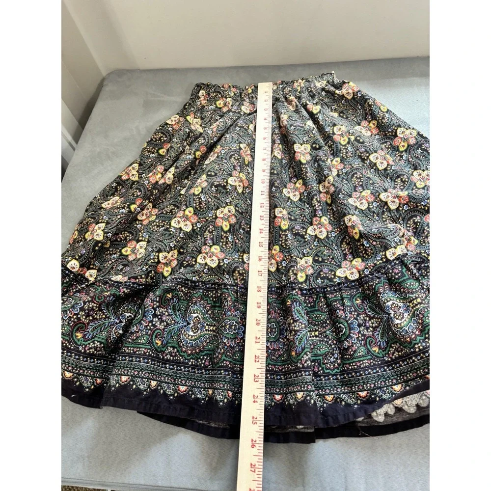 Vintage Handmade Prairie Skirt 70s XS Ditsy Floral Cottagecore Romantic Boho